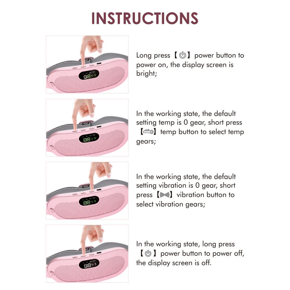 WarmWave Electric Heating Massage Belt Pink